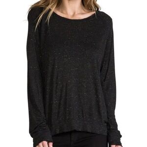 Current Elliott The Letterman Women Black Metallic Long Sleeve Shirt Sz 3 Large